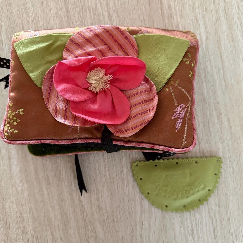 Vintage Goody Goody California Silk & Velvet Travel Jewelry Roll Organizer Pouch